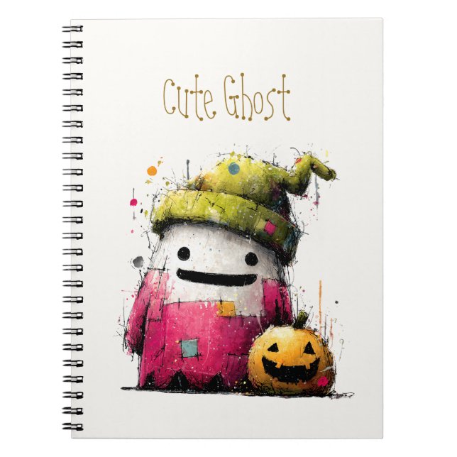 Dulce Fantasma de Parche Cuaderno de Halloween en  (Frente)