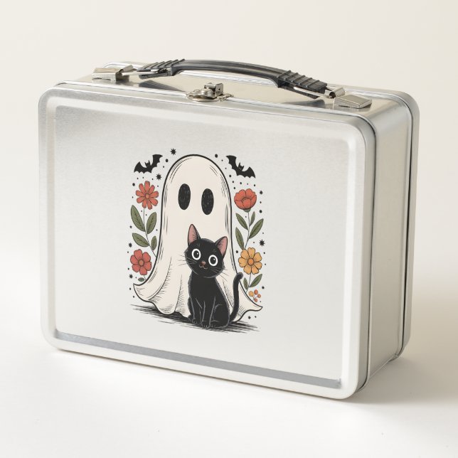 Dulce fantasma y gato de Halloween (Anverso)