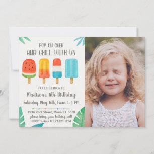 Dulce Fiesta de Popsicle Invitación de cumpleaños