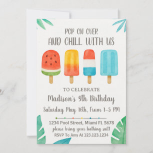 Dulce Fiesta de Popsicle Invitación de cumpleaños