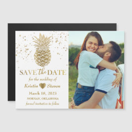 Dulce foto de piña dorada Salve el imán de la fech