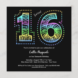 Dulce Guay 16 sobre invitación a la fiesta de cump