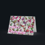 Dulce hombres de nieve Rosa tarjeta 'Feliz Navidad<br><div class="desc">Un diseño festivo con una mezcla de lindos hombres de nieve de chocolate con envolturas de Relieve metalizado de colores vivos y "Feliz Navidad" escrito en blanco y rosa. Tarjeta de felicitación con un diseño de personalizable blanco, rojo, verde, rosa y púrpura para que pueda personalizar con su propio texto,...</div>