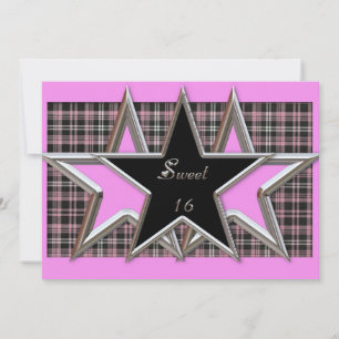 Dulce invitación a la fiesta de 16 estrellas