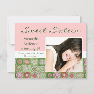 Dulce Invitación de artistas rosa y verde