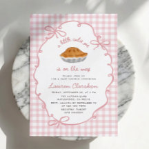 Dulce Invitación de Baby Shower de Cuadros Rosas