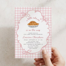 Dulce Invitación de Baby Shower de Cuadros Rosas