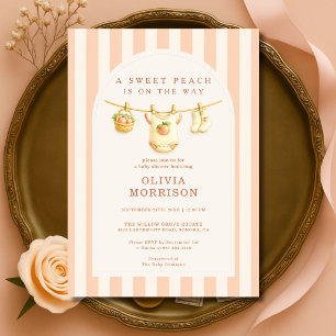 Dulce Invitación de Baby Shower de Melocotón Ropit