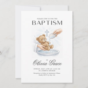 Dulce Invitación de Bautizo para Foto de Bebé Reci