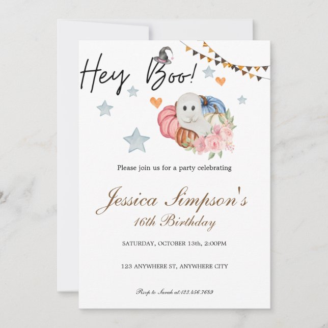 Dulce Invitación de Cumpleaños (Anverso)