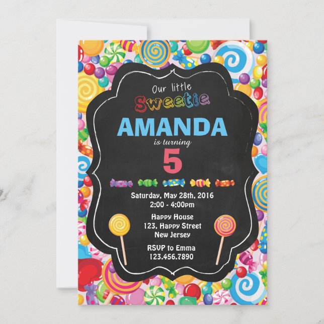 Dulce invitación de cumpleaños (Anverso)