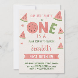 Dulce Invitación de cumpleaños de sandía para niño