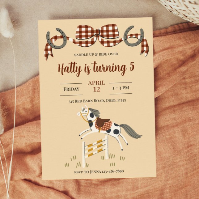 Dulce Invitación de Cumpleaños Ecuestre (Subido por el creador)