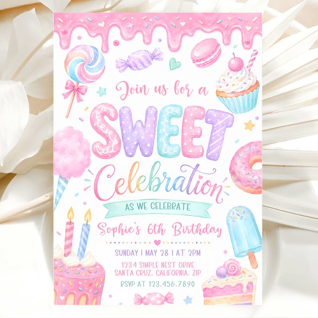 Dulce invitación de cumpleaños, invitación de cump (Subido por el creador)