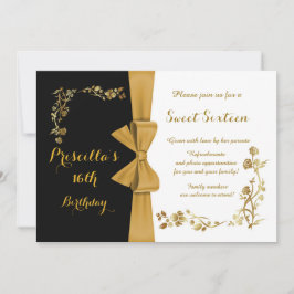 Dulce invitación de dieciséis cumpleaños,