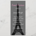 Dulce invitaciones por la noche en París<br><div class="desc">Tonos sutiles de gris,  elegante escritura francesa y la elegancia de la Torre Eiffel decoran esta invitación. Se muestra en el documento básico; sin embargo,  recomiendo el peso y la textura del papel de lino.</div>