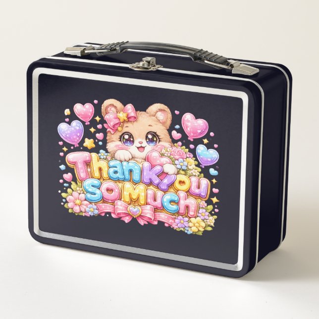 Dulce Kawaii Gracias Teddy Bear Pastel Pi (Anverso)