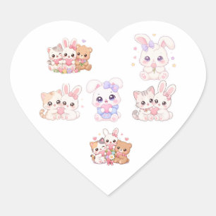 Dulce Lámina de Pegatinas de Animales Kawaii
