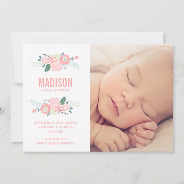 Dulce llegada | Anuncio de nacimiento (Anverso)