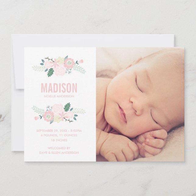 Dulce llegada | Anuncio de nacimiento (Anverso)