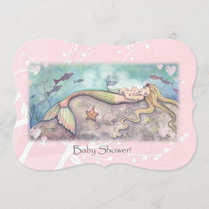 Dulce Madre e Hija Sirena Invitaciones para Baby S