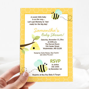 Dulce Mamá Abejorro para Invitación de Baby Shower