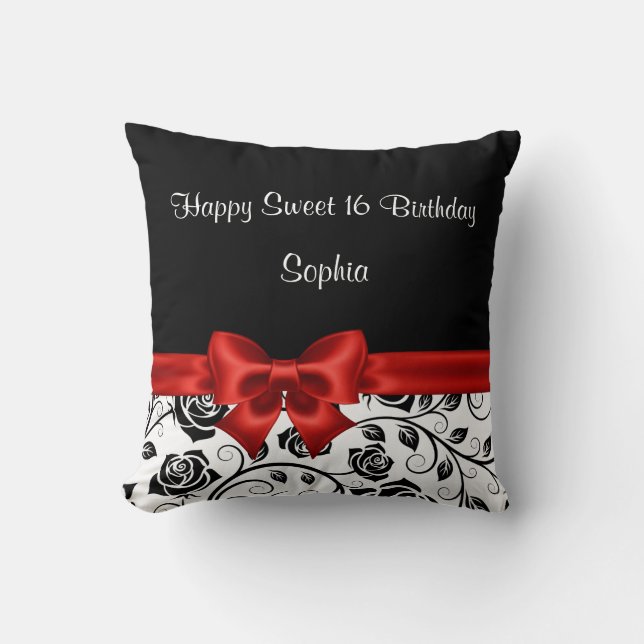 Dulce monograma de la almohada de 16 cumpleaños (Anverso)