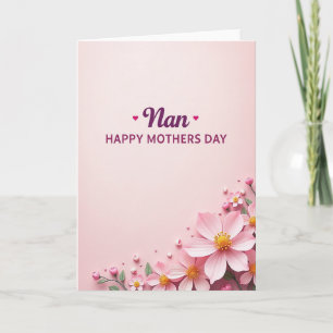 Dulce Nan Tarjeta floral del Día de la Madre