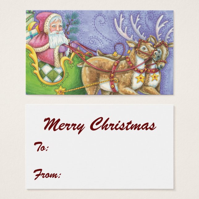 Dulce Navidad de dibujos animados Claus Trineo Ren (Anverso y reverso)