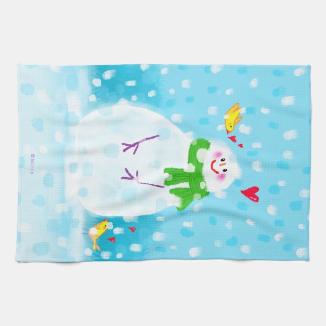 Dulce Navidades Snowman Holiday Kitchen Toalla de  (Horizontal)