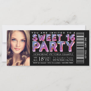 Dulce negro 16 Invitación a fiesta de cumpleaños