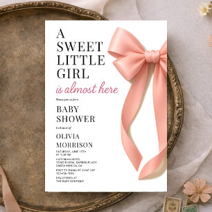 Dulce Niña Está Casi Aquí Arco Invitación de Baby