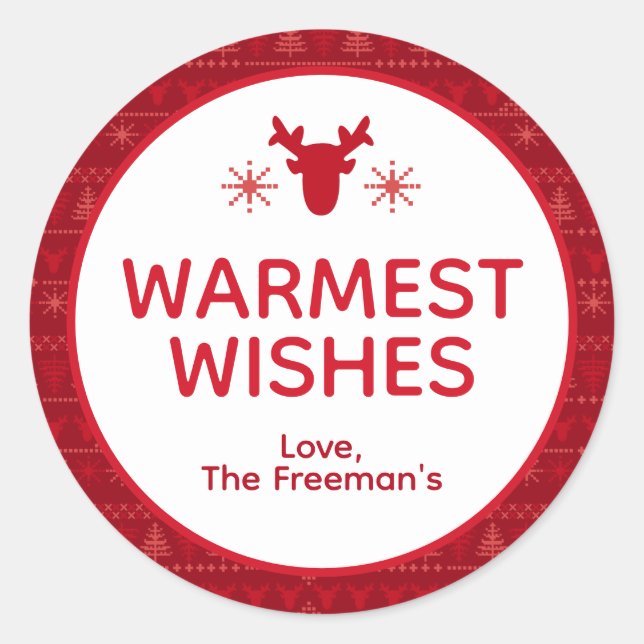 Dulce nórdico rojo Warmest Pegatina de vacaciones (Anverso)