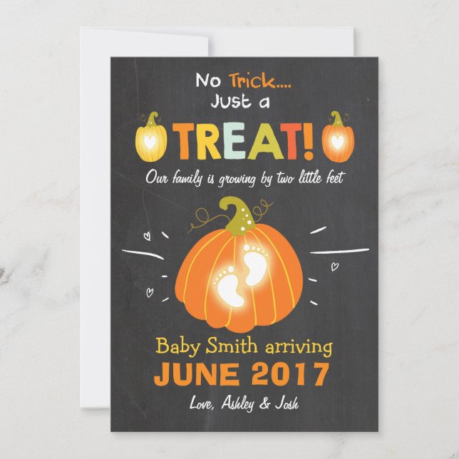 Dulce o truco para la invitación del embarazo de H (Anverso)