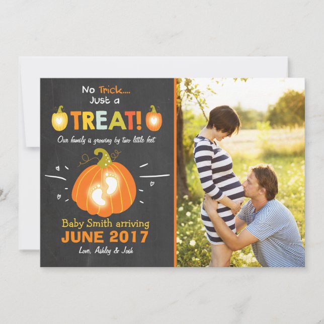 Dulce o truco para la invitación del embarazo de H (Anverso)