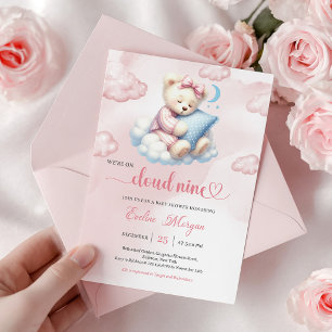 Dulce Osito de Peluche Invitación para Baby Shower