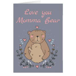 Dulce oso mami con Día de la Madre de oso bebé