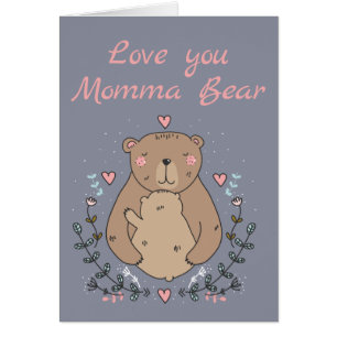Dulce oso mami con Día de la Madre de oso bebé