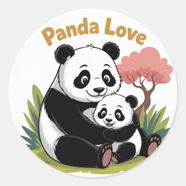 Dulce Panda Ama De Vuelta A Los Pegatinas Escolare (Anverso)