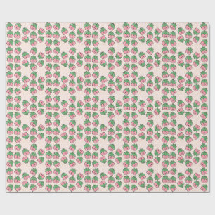 Dulce papel de regalo con patrón de fresa Fruta