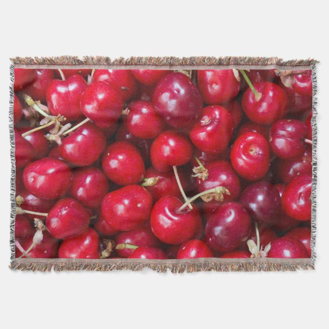 Dulce patrón de cerezo manta de lanzamiento (Anverso)