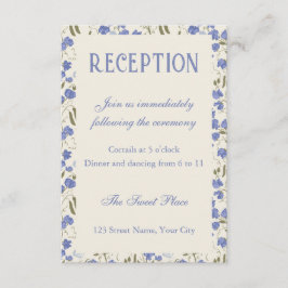 Dulce Pea Floral Crema y la recepción Boda Azul