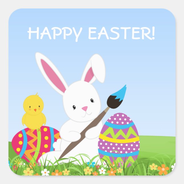 Dulce Pegatinas de Huevos de Pascua (Anverso)