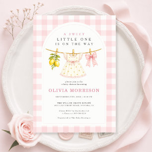 Dulce Pequeña Invitación de Baby Shower de Niña co