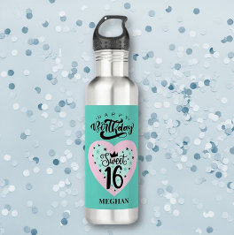 Dulce personalizado 16 Botella de agua de cumpleañ