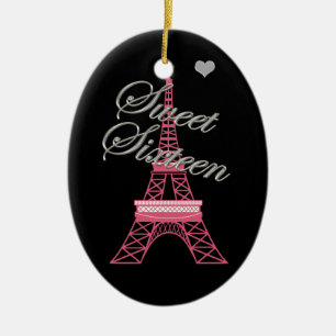 Dulce personalizado 16 Ornamento de la Torre Eiffe