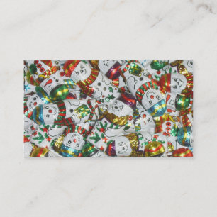 Dulce plantilla de tarjeta de visita Snowmen rojo