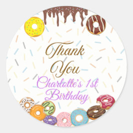 Dulce primer pegatina del Favor del Primer Cumplea