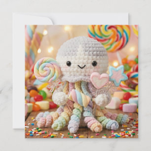 Dulce Pulpo Tejido al Crochet Estética de Candy La