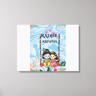 Dulce Radha Krishna en columpio Arte de pared Sh